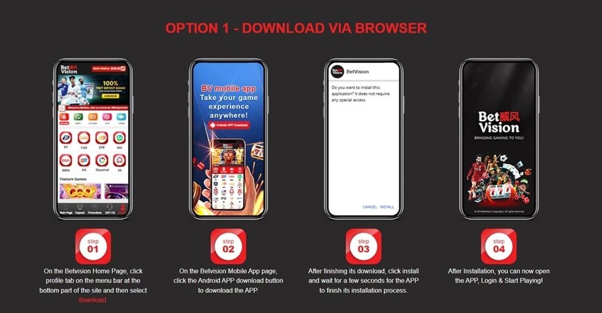 BetVision | The Casino With Outstanding Quality In The Singapore Market 8 Download the application