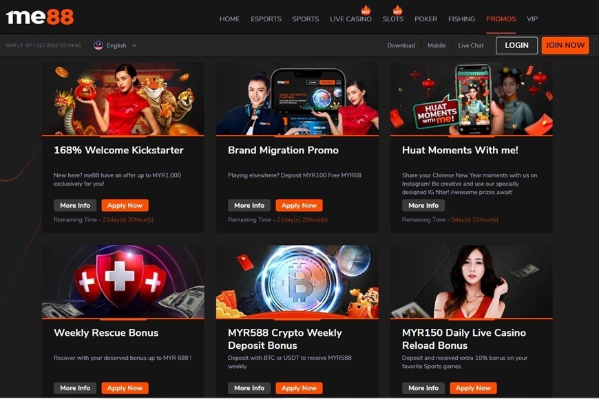 Me88 | A Long-Standing Reputable Bookmaker Reviews 9 Bonuses & Promotions