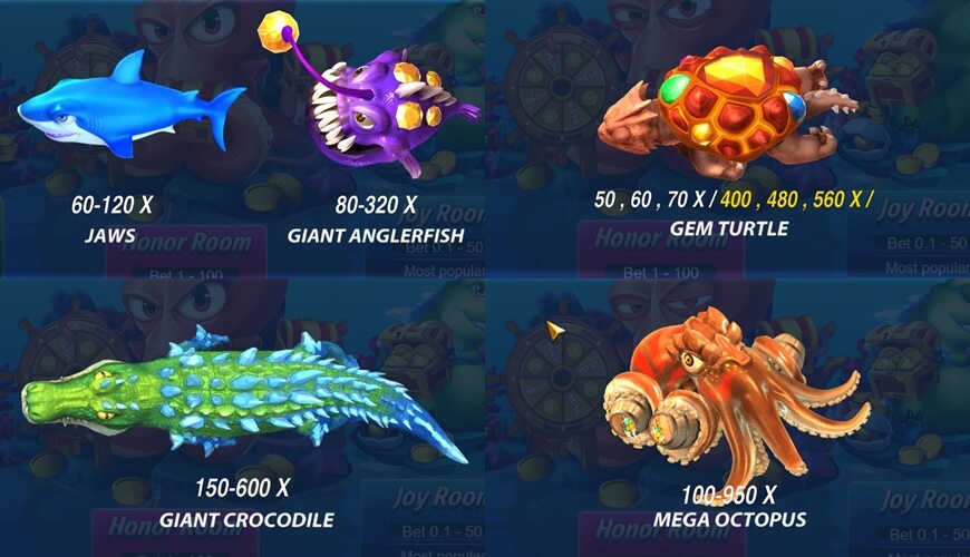 Mega Fishing | A Fantastic Fish Shooting Game For Professional Players 6 Huge variety of bosses