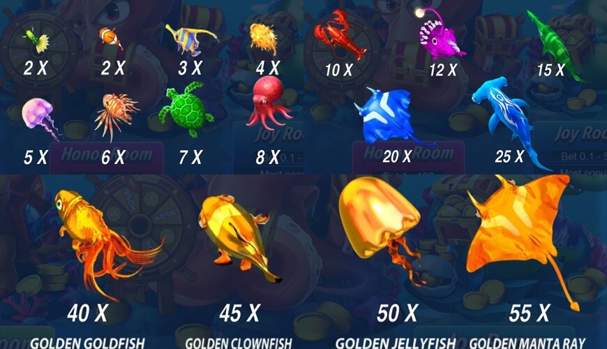 Mega Fishing | A Fantastic Fish Shooting Game For Professional Players 5 Many species of fish