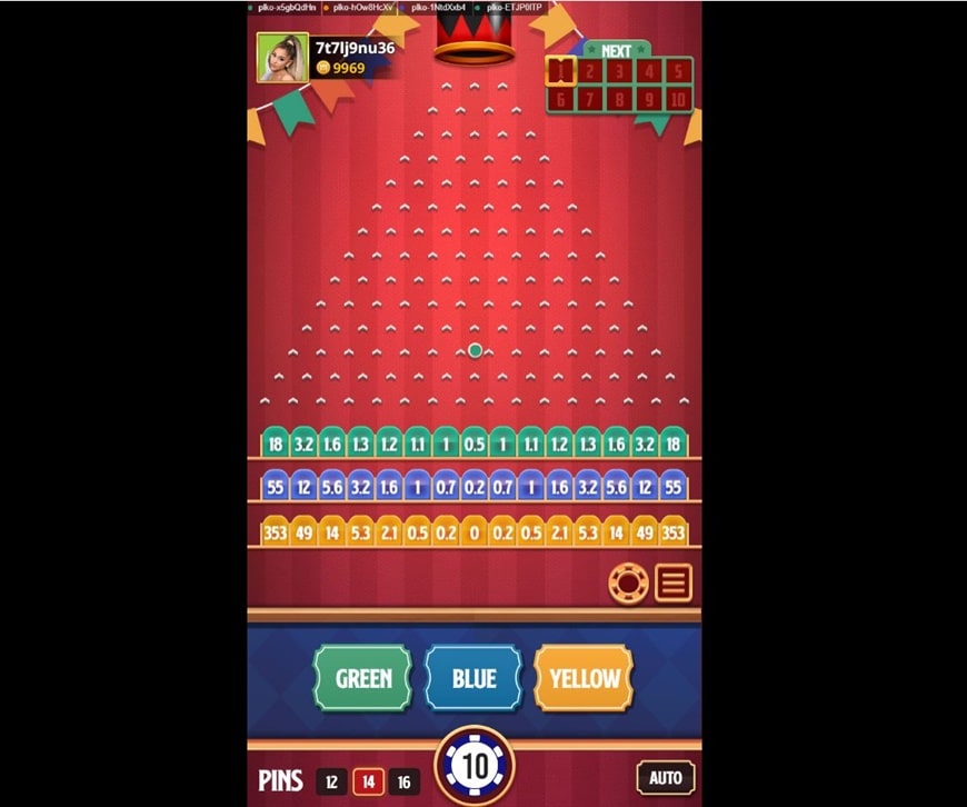 Plinko | A Quick Win Game For Players 3 Choose bet chips and ball color