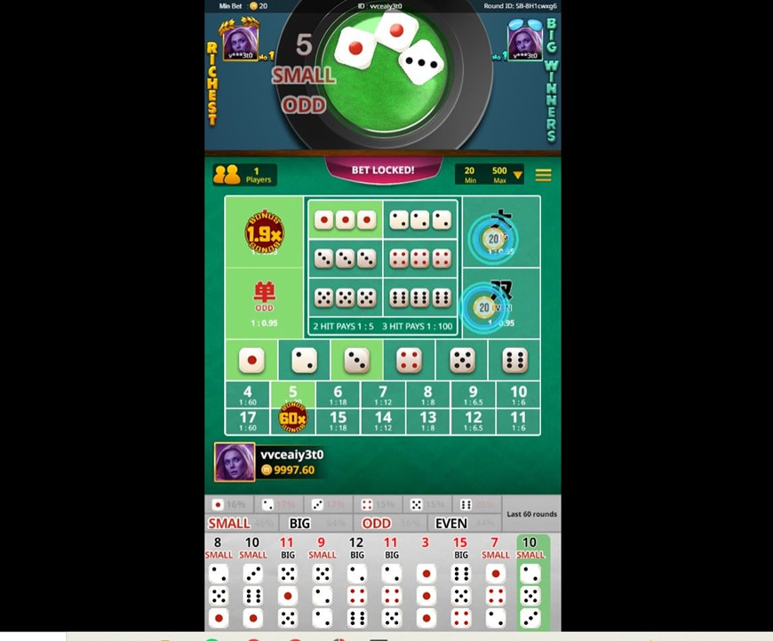 Sicbo | The Oldest Betting Game In Asia 5 results game