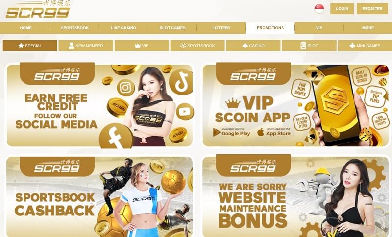 SCR99 Asia's Number One Online Betting Website 4 Many Attractive Promotions on SCR99 Website