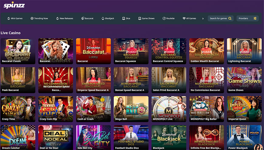 Spinzz | The fastes-growing online casino in Singapore 4 Spinzz Live Casino